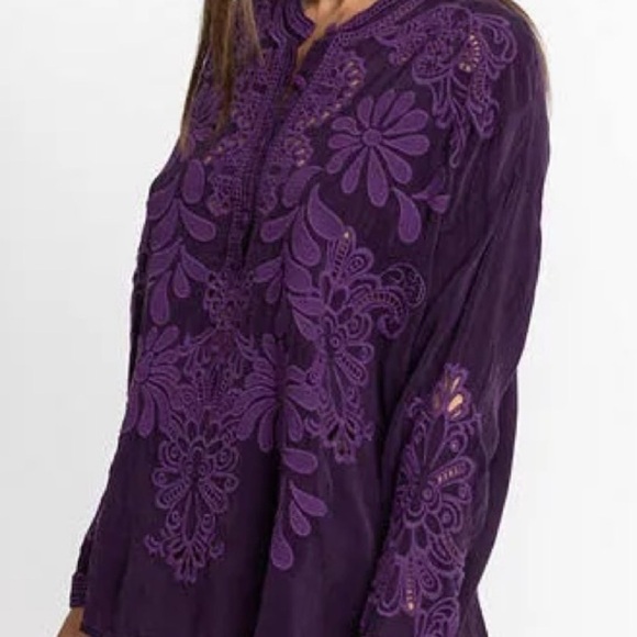 Johnny Was Elida heavily embroidered crocheted blouse NWT RARE XS - Picture 6 of 11